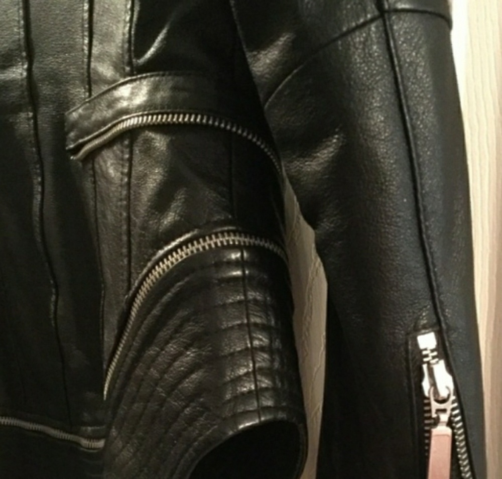 G.I.L.I ZIPPER SEAMS LEATHER JACKET SZ 12 NWT 💛🧡 - Picture 5 of 8